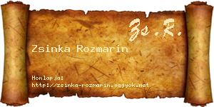 Zsinka Rozmarin névjegykártya